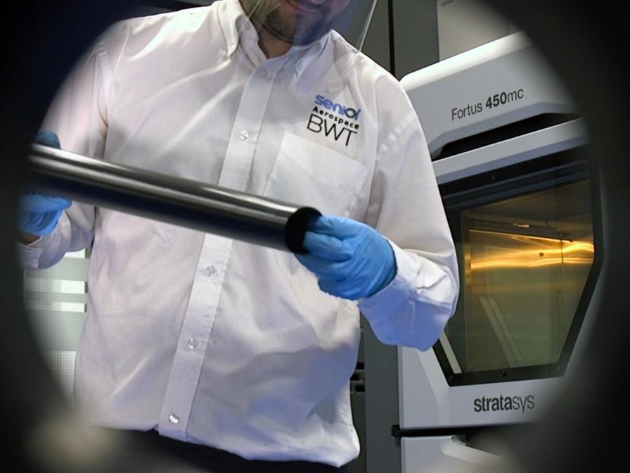 Using the full build space of the Stratasys 450mc, Senior Aerospace BWT can print the part quantities needed, enabling it to minimize inventory