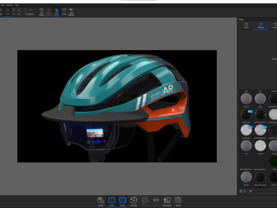 Thinkable Studio&rsquo;s bicycle helmet design in the agency&rsquo;s KeyShot 10 3D rendering software.