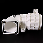 ToughONE 3D printed ducts made from PolyJet material with rubber seal.