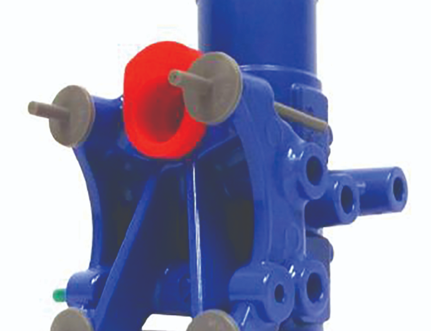 Production molded parts attached to a steel part.