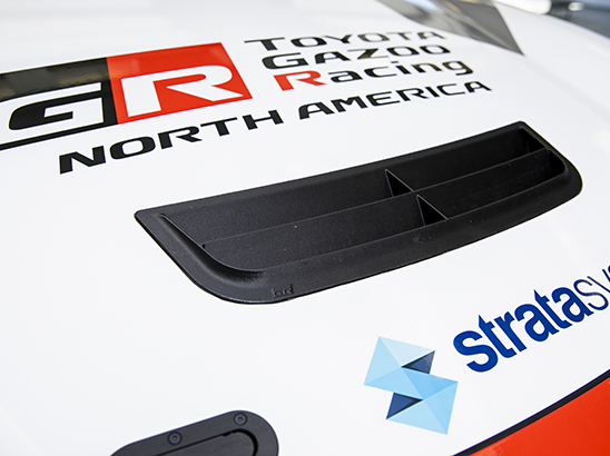 Car Hood Scoop 3D printed with Statasys Carbon Fiber FDM Material Car Hood Scoop 3D printed with Statasys Carbon Fiber FDM Material