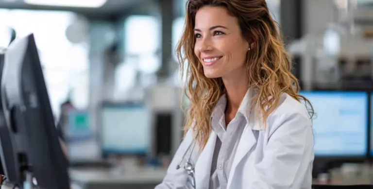 Medical Professional sitting at desk | Stratasys Direct