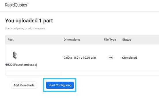 Start Configuring your 3D Printed Part from Stratasys Direct