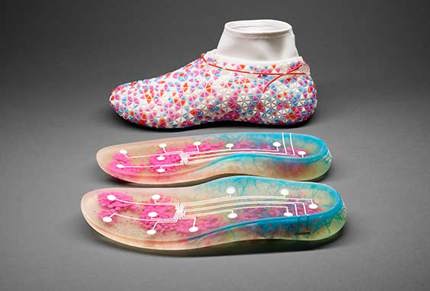 PolyJet 3D Printed colorful shoes