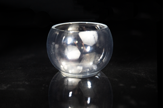 Transparent 3D printed SLA part shown on black background