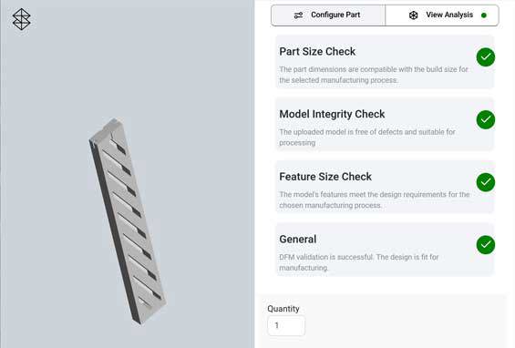 RapidQuotes Analysis Tool for online 3D Printed Parts | Stratasys Direct