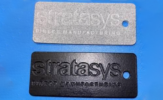 Vapor smoothing 3d printed tag with text